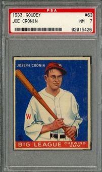 1933 Goudey #63 Joe Cronin - PSA NM 7